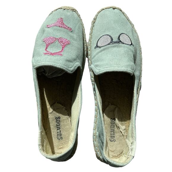Soludos Eco-friendly Tencel Chambray Sunglasses & Bikini Espadrille Slide Ons 7 - Picture 3 of 9